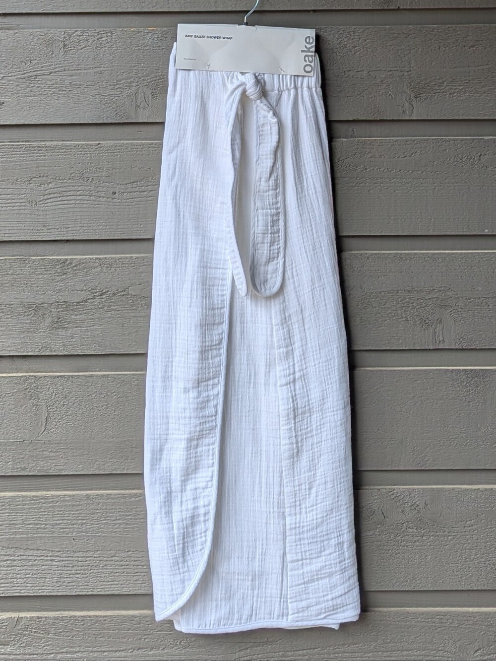 NWT Oake Cotton Gauze Bath Wrap Bright White Small/Medium OEKO-TEX Standard 100